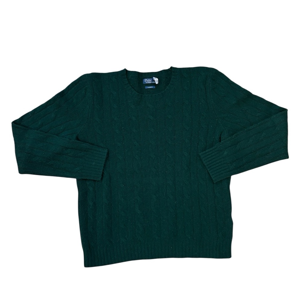 Polo Ralph Lauren 100% cashmere Cableknit Sweater XL green women
